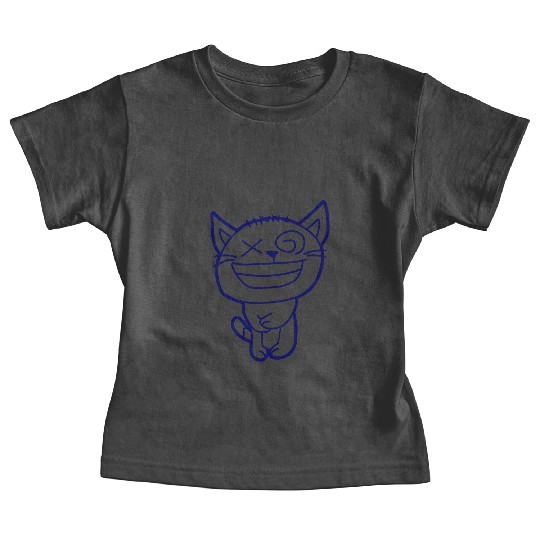 Crazy Cat Weird Funny Eyes Cool Grimace Cartoon Baby Tees