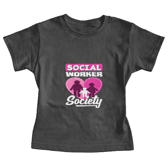 Social Worker Society Heart Family Baby Tees