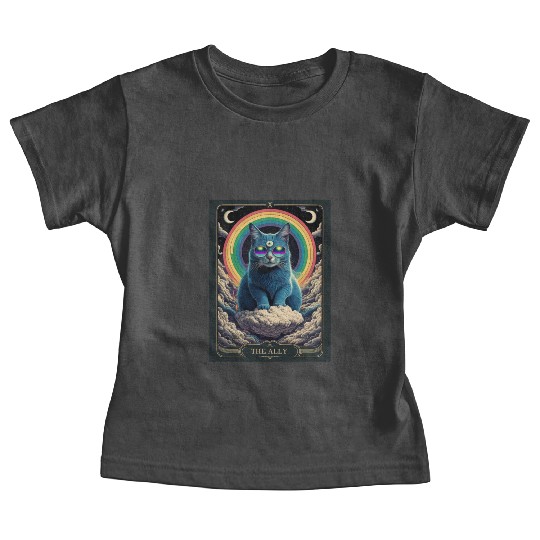 tarot card the alley blue cat rainbow sunglasses Baby Tees