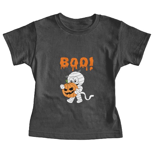 Spooky Orange Boo Halloween Surprise Baby Tees