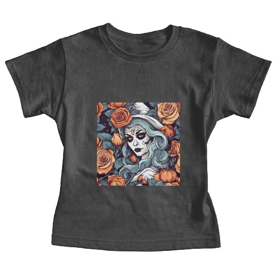 Gothic Day of the Dead Witch Baby Tees