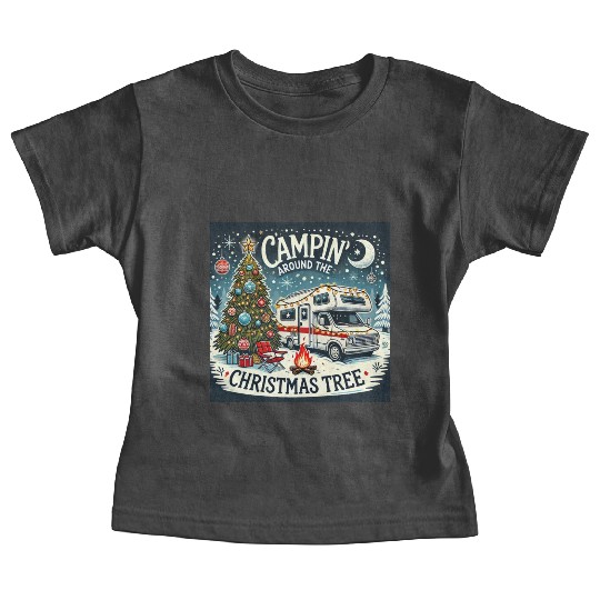 campin around christmas tree final correct Baby Tees