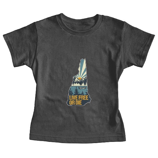 Live Free or Die Retro New Hampshire Nature Baby Tees