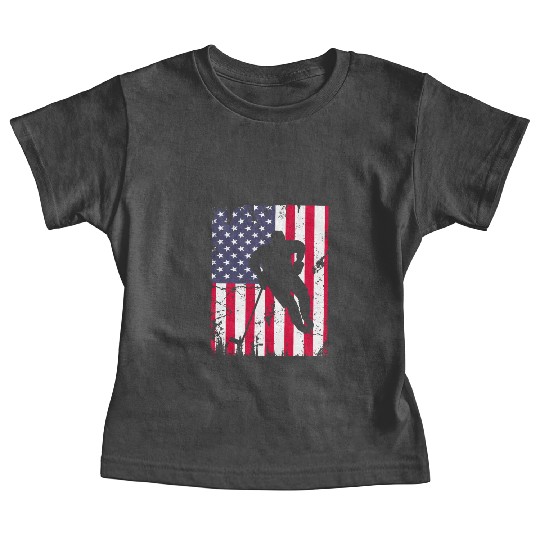 Cute idea American flag hokey lover Baby Tees