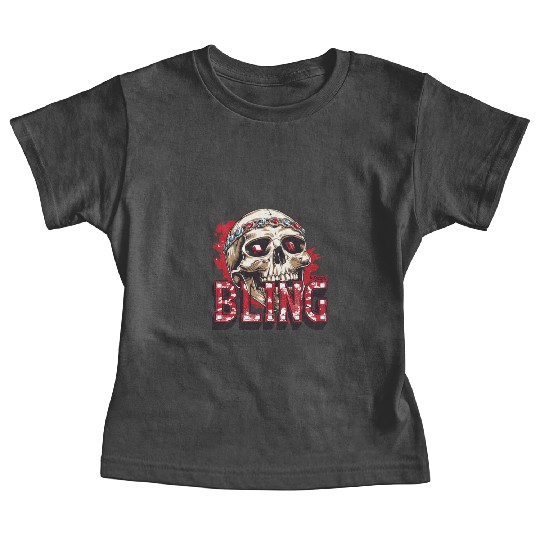 Diamond and Ruby Bling Skull Baby Tees