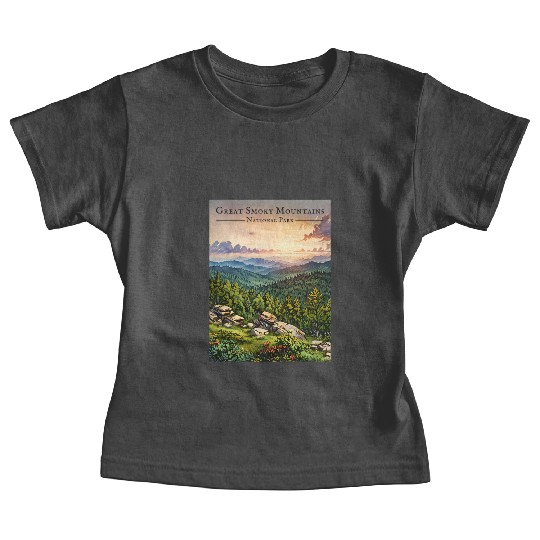 Sunset Serenity - Great Smoky Mountains Baby Tees