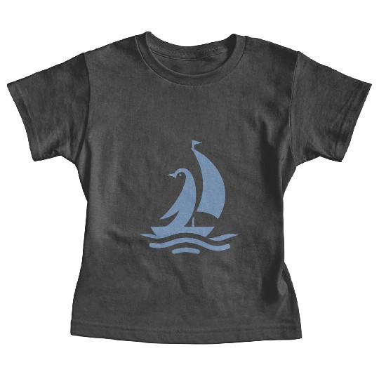 Penguin sailboat sailing silhouette minimalist Baby Tees