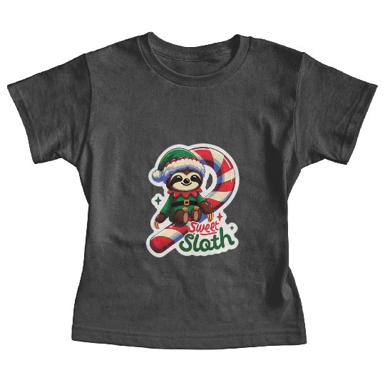 Adorable sloth dressed as an elf Baby Tees