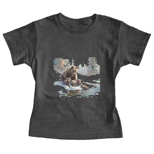 Retro 399 Grizzly Bears Wilderness Scene 90s Baby Tees