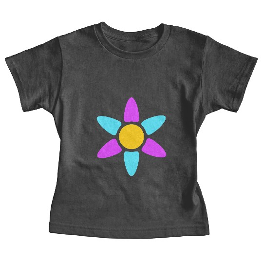 Small Daisy Flower Decorative Yellow Purple Design Baby Tees