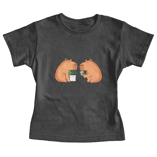 Cute Gardening Garden Capybara Flower Baby Tees