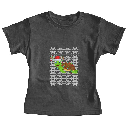 Sea Turtle Christmas Lights Baby Tees