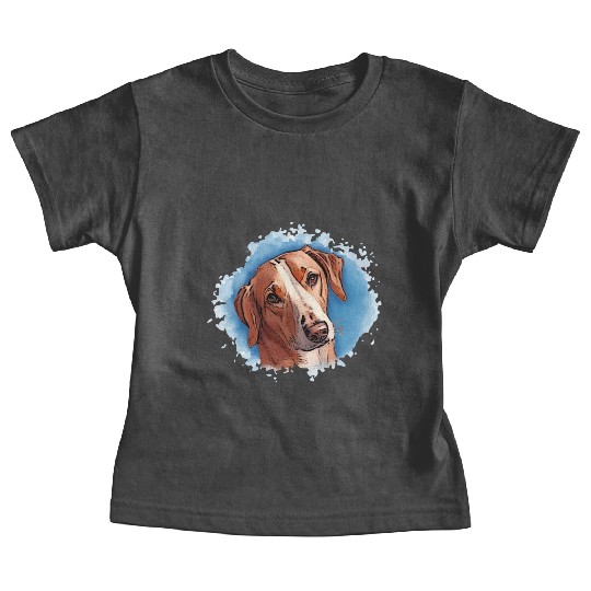 Dog SAVEBRACKE hunting dog - turquoise watercolor Baby Tees