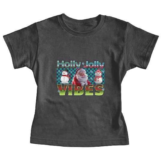 Holly Jolly Vibes Christmas Design Baby Tees