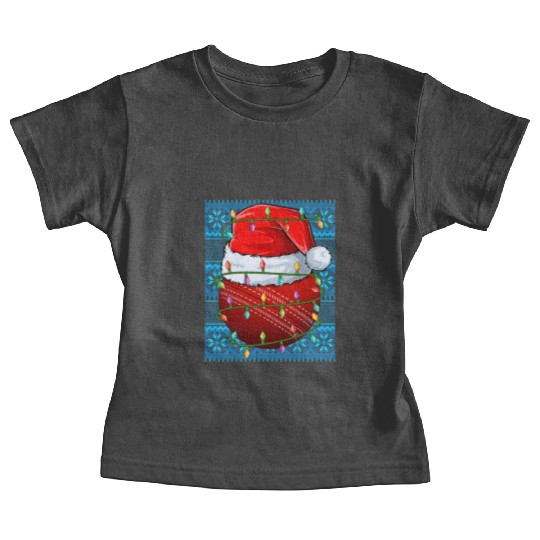 Cricket Ball Christmas Lights Baby Tees
