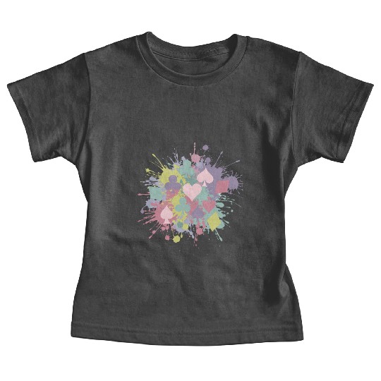 Paint Splatter Playing Card Suits Design Baby Tees