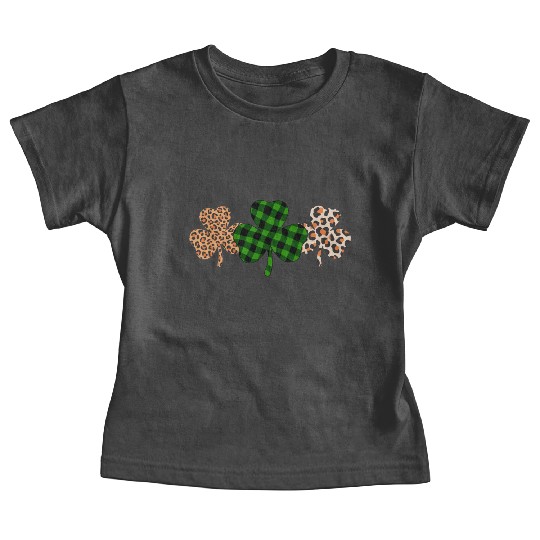 St Patricks Day Lucky Irish Green Plaid Shamrock Baby Tees