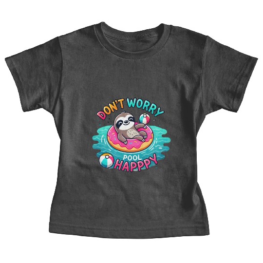 Sloth Don't Worry Pool Happy Baby Tees