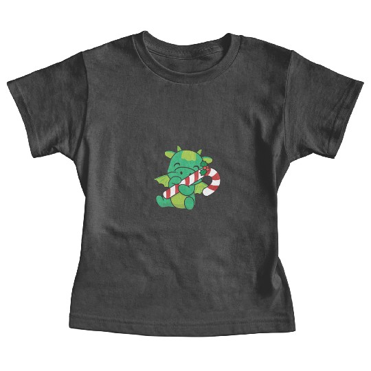 Dragon Christmas Candy Cane Cute Dragon Baby Tees