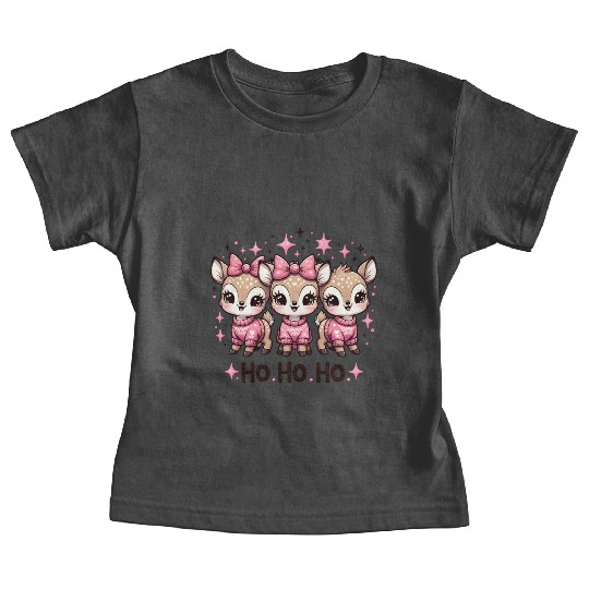Ho Ho Ho Christmas Cute Baby Deer Baby Tees