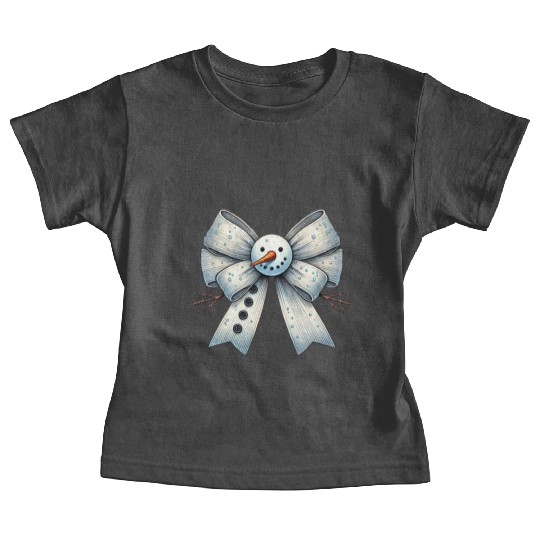 Snowman Coquette Bow, Merry Christmas Baby Tees