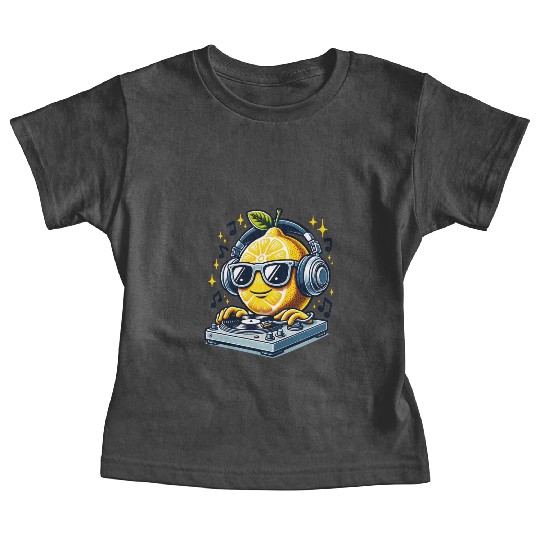 DJ Lemon Groove with Headphones and Turntable Baby Tees