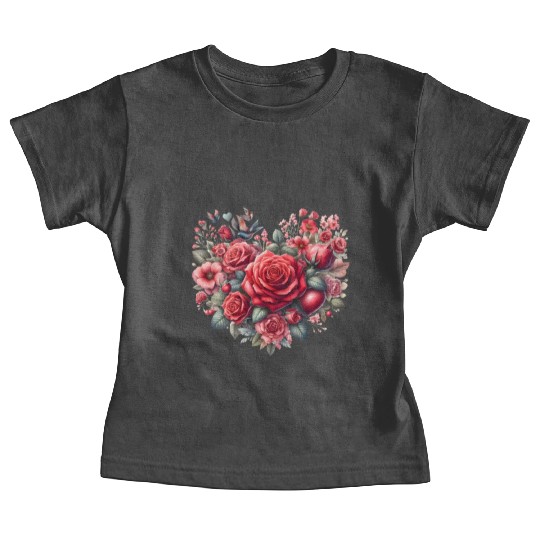 Heart Roses, Valentines Day Baby Tees