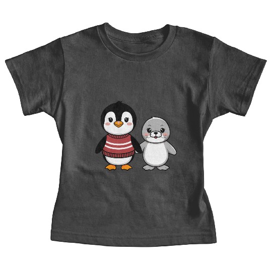 Cute Penguin and Seal Best Buddies Friends Baby Tees