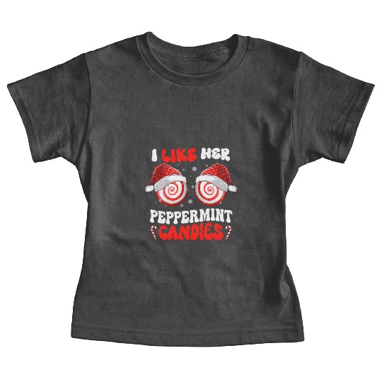 I Like Her Peppermint Candies Couples Christmas Baby Tees