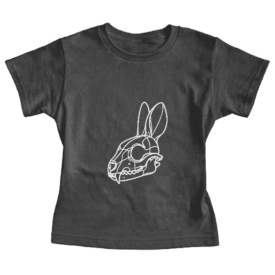Minimalistic Vector Rabbit Skull Kids Drawing Baby Tees