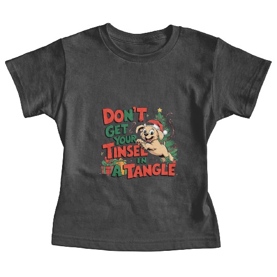 Puppy Tinsel in a Tangle Baby Tees