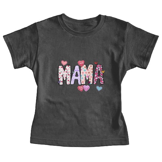 Mama Heart Glitter, Valentines, Valentines Day Baby Tees