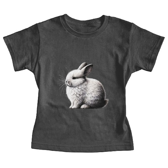 Minimal Whiskers - Peaceful Bunny Art by TSQ Baby Tees