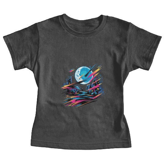 Baby Tees Halloween Graffiti Design - Neon Abstract