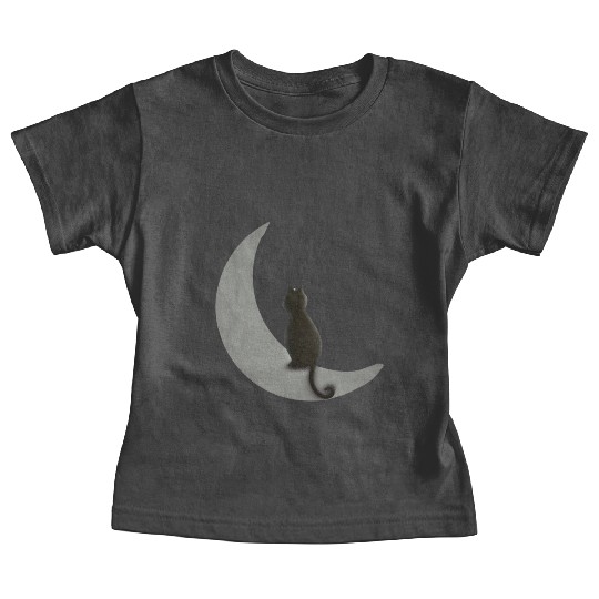 Moon and Cat Night Baby Tees