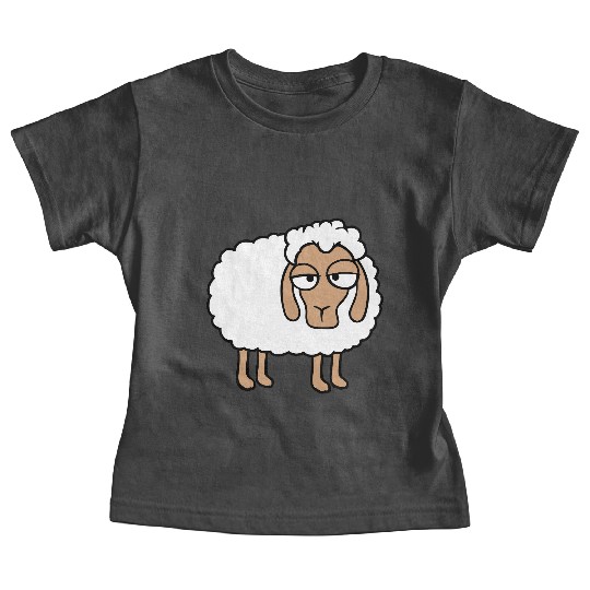 Sheep Tired Bored Look Little Sweet Lamb Bad Mood Baby Tees