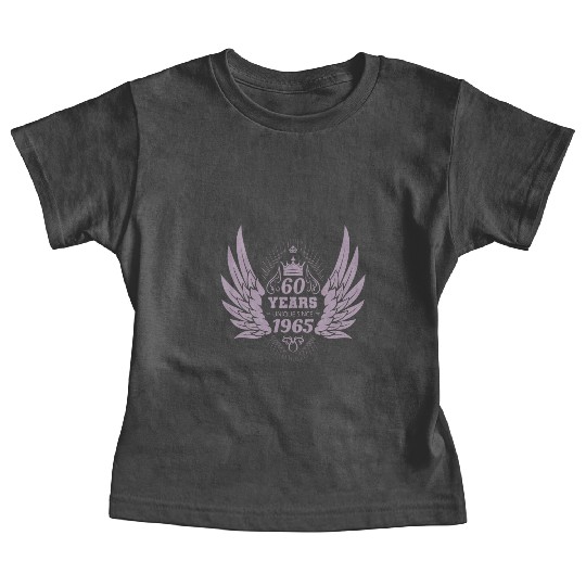 60 Years Unique Angel Wings Crown Baby Tees