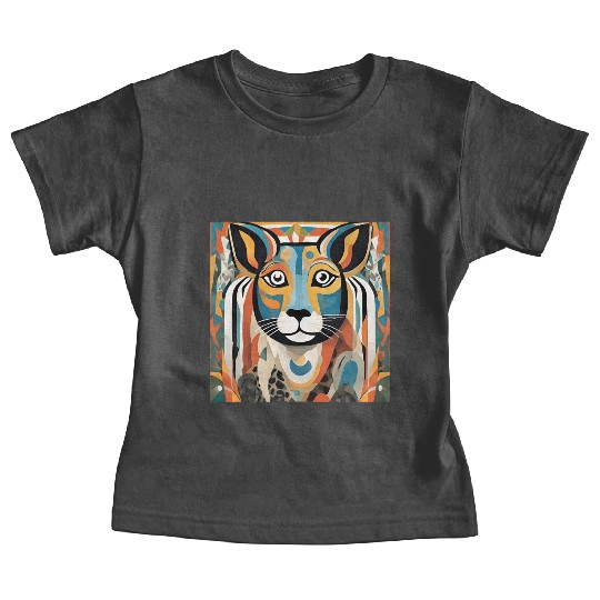 Vibrant Geometric Tiger Artwork Baby Tees