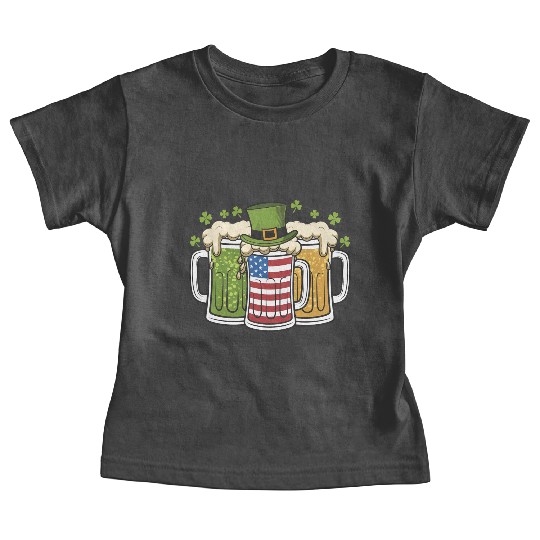 Irish Beer Ireland USA American Flag St Patrick's Baby Tees