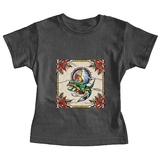 Dragonbird in Stained-Glass Garden" Baby Tees