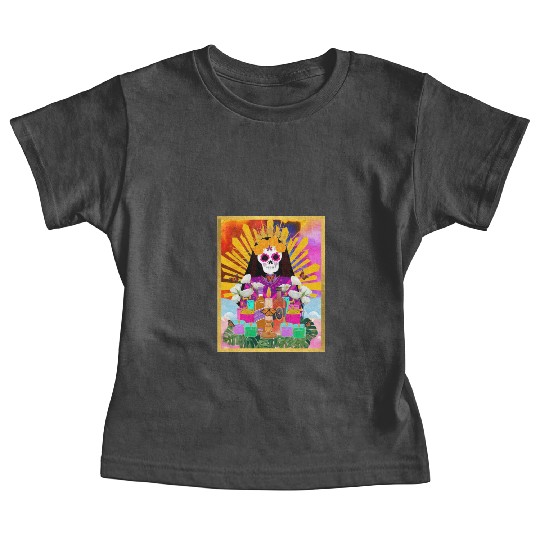 Rainbow Butterfly Santa Muerte Baby Tees