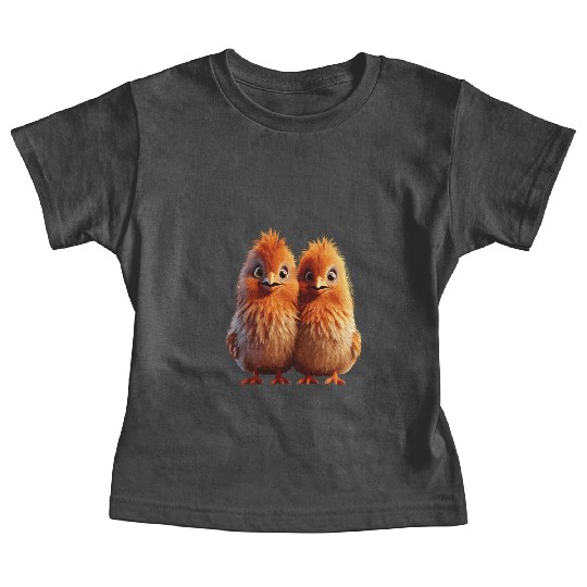 perfect match Adorable Chick Pair Cartoon Baby Tees
