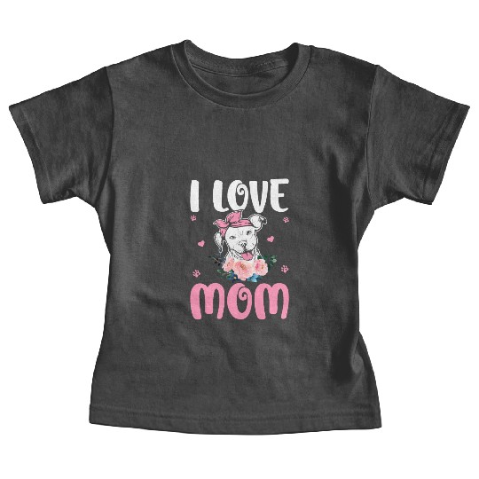 I Love Mom Pitbull Mom Tattoo Baby Tees