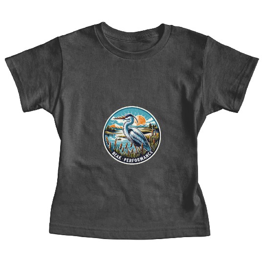 Great Blue Heron Beak Performance Retro Baby Tees