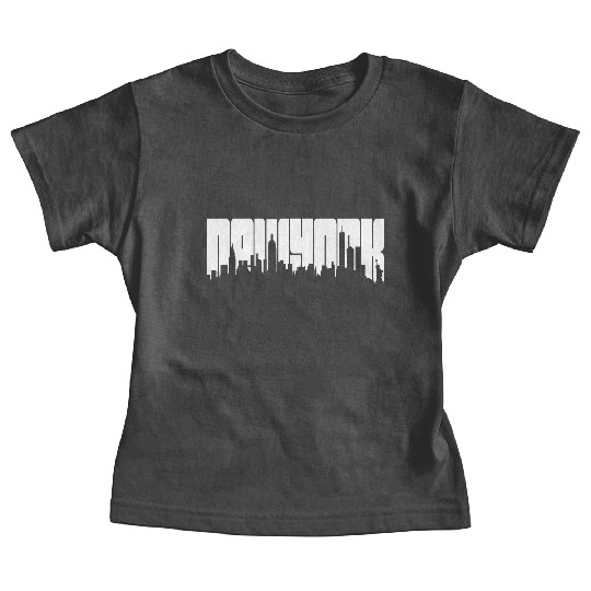 New York Skyline Typography Baby Tees