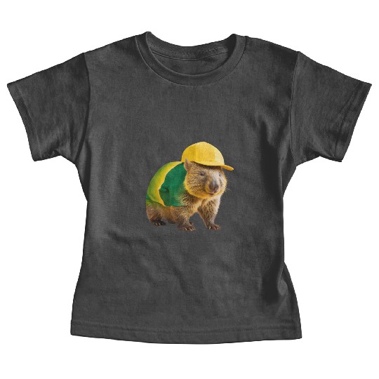 Green and Gold Wombat 2 Baby Tees