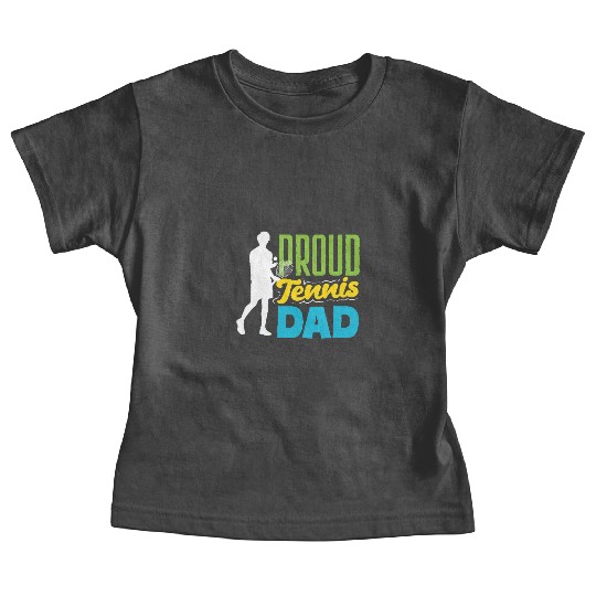 Proud Tennis Dad Graphic Silhouette Baby Tees