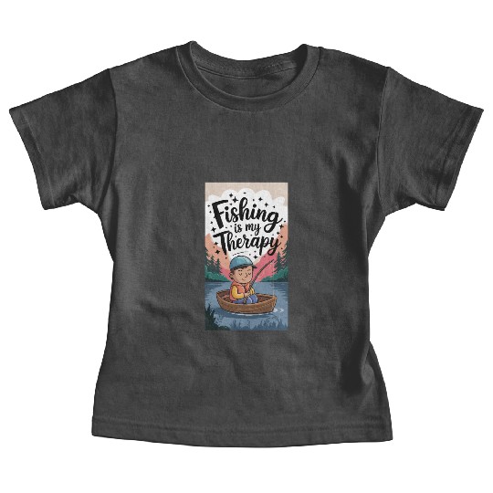 Fishing Is My Therapy – Relaxing Fishing Artwork Baby Tees