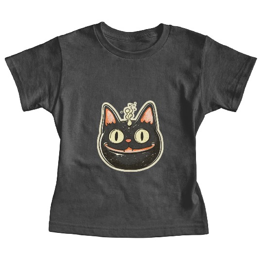 Cat Boiler Cat Witch Halloween Baby Tees