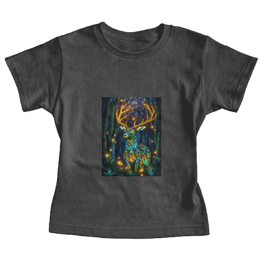 Luminous Deer in Twilight Grove Baby Tees